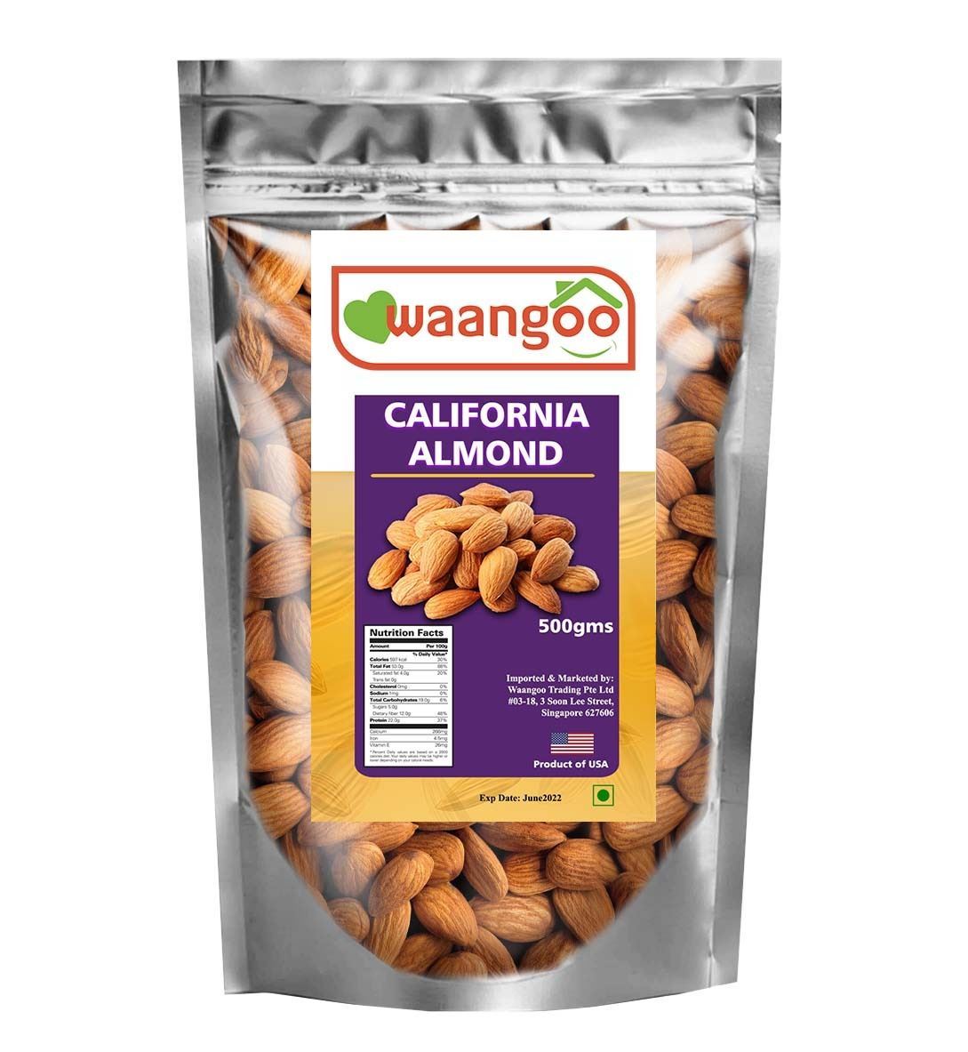 Waangoo Premium Quality California Almonds/Badam (U.S.A)